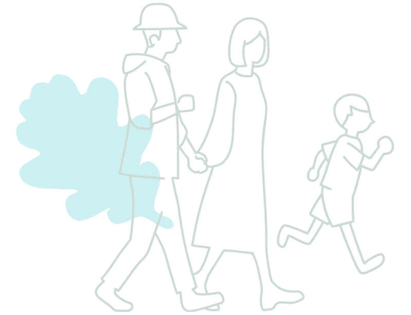 Filigrane illustration famille en train de marcher
