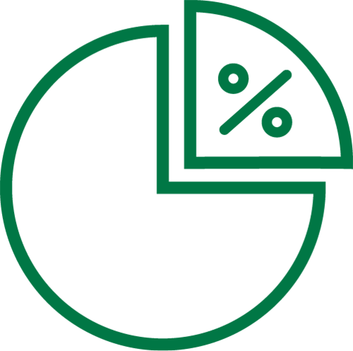 Illustration graphique camembert vert